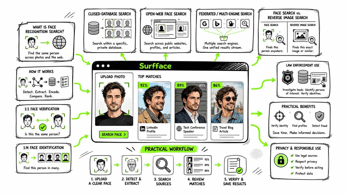Surfface Facial Recognition Search