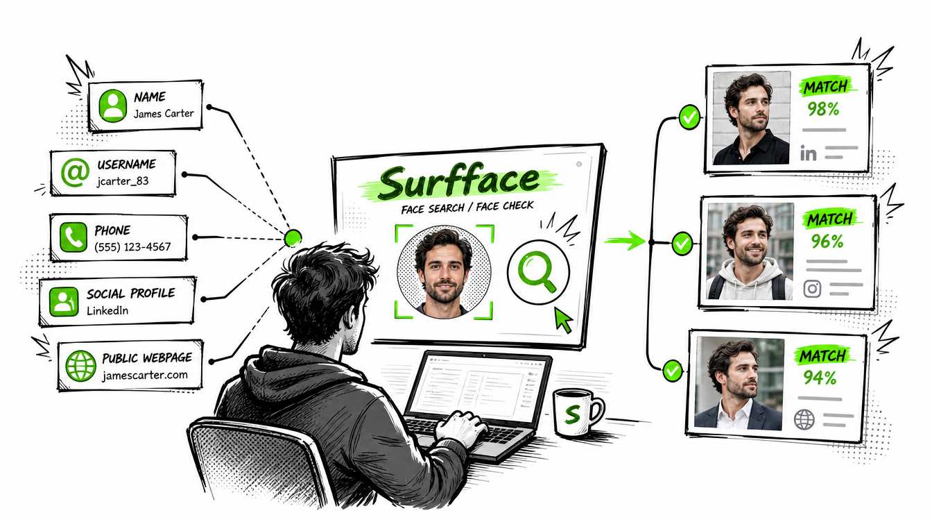 Find a person online with Surfface