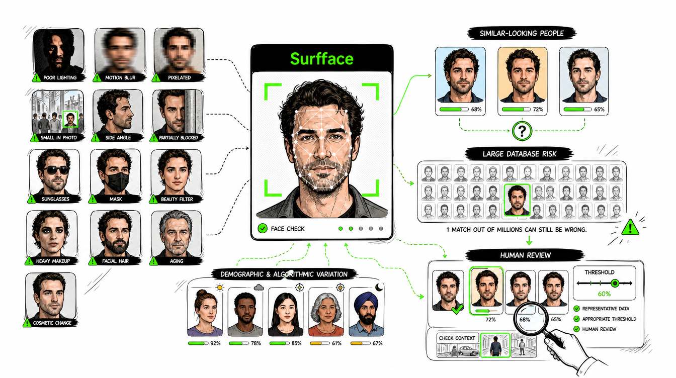Main facial recognition challenges