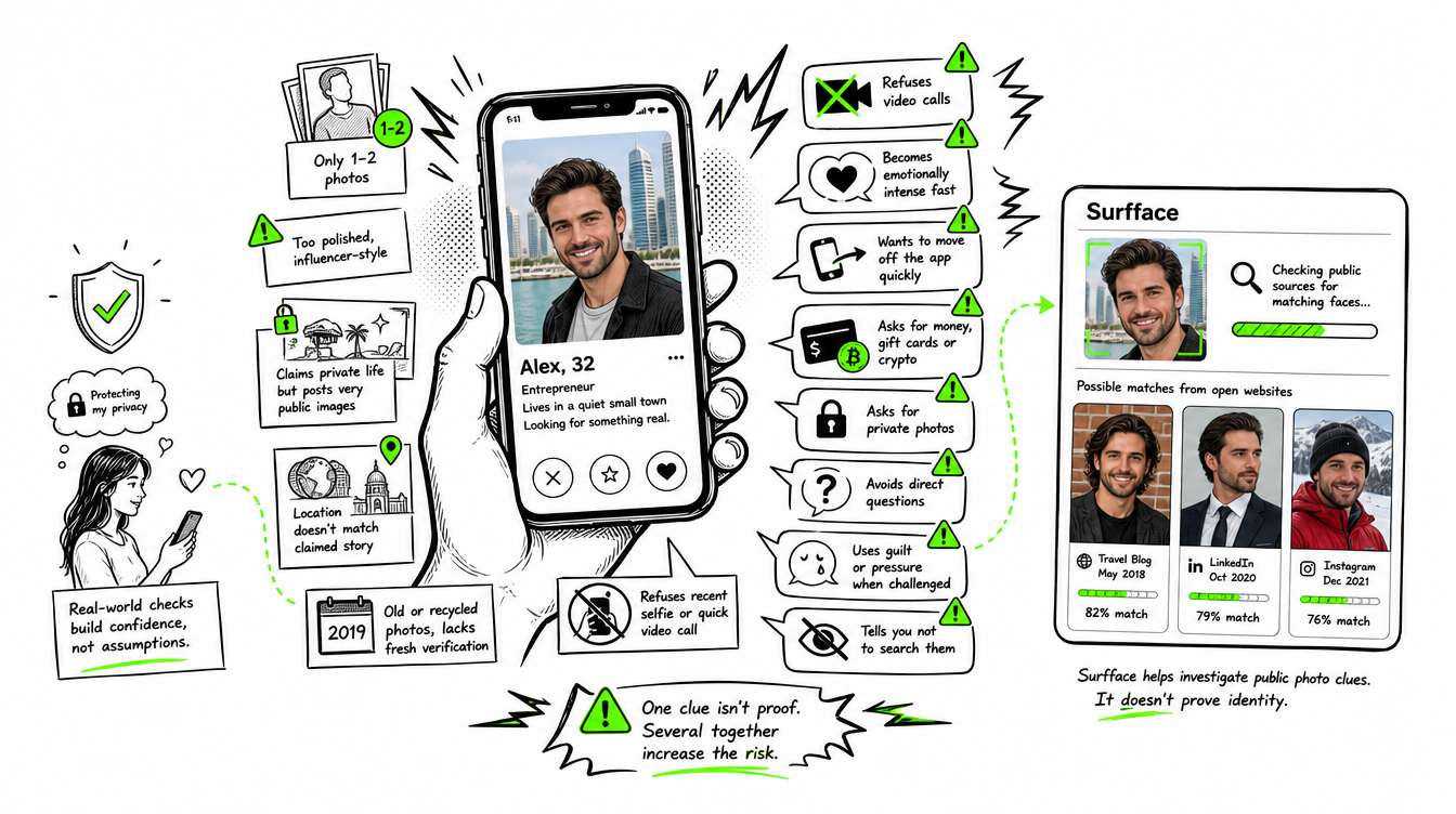 Red flags and fake dating profiles