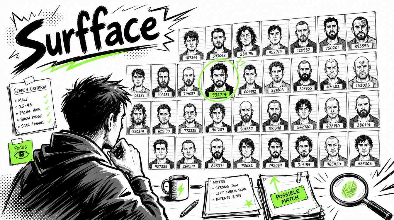 Search Mugshots with Surfface